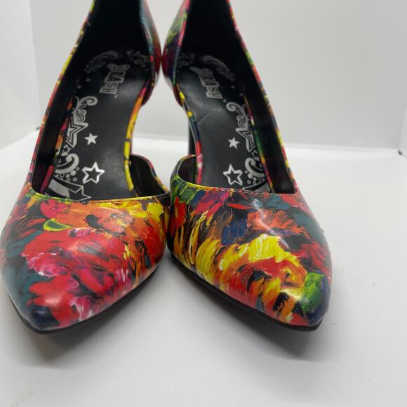 BRASH Dorsay Stiletto Floral Multicolor Heels sz 8 - Picture 5 of 8